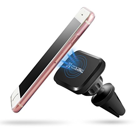 Car Mount, Coolreall Universal 360 Degree Air Vent Rotatable Sticky Car Magnetic Phone Mounts Holder Car Cradle for iPhone 5/ 6/ 6S/ SE/ 7Plus, Huawei P9 and Other Smartphones (Black)
