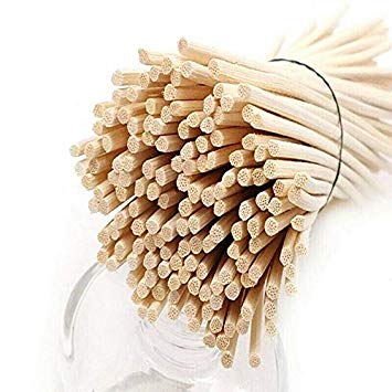 PRALB 200PCS Wood Rattan Diffuser Reeds, Reed Diffuser Sticks for Essential Oils Floral Reed Diffuser Fragrance Spa Aromatherapy Home Fragrance Fiber Reeds (9.5" x 0.12")