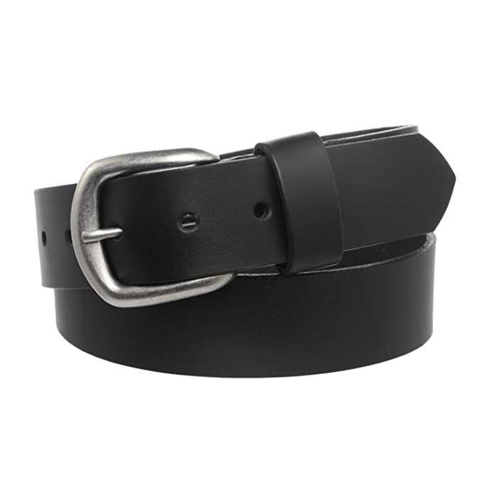 Men's Full Grain Leather Belt with Nickle Buckle - Made in USA