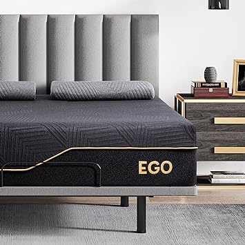 EGOHOME 14 inch Firm Queen Mattress, Memory Foam Mattress with Cooling Cover, Bed in a Box, CertiPUR-US Certified, Breathable and Supportive, Made in USA, 60”x80”x14” Black