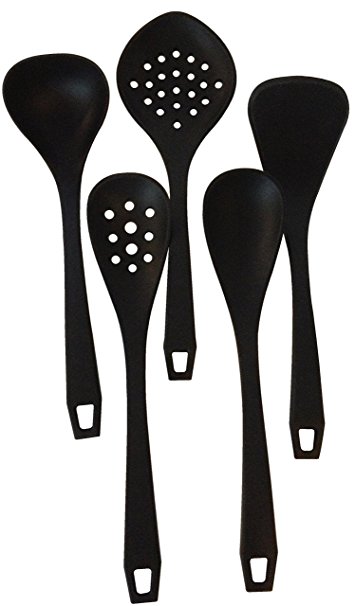 Checkered Chef Silicone Cooking Utensil Set. BPA Free Five Piece Bundle For Nonstick Cookware And Every Kitchen. Best Quality Silicone Dishwasher Safe.