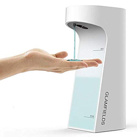 GLAMFIELDS Upgrade 2.0 Automatic Soap Dispenser Touchless 14oz/400ml Hands- for Kitchen Bathroom - White