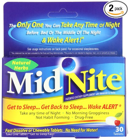 MidNite Natural Sleep Supplement 30-Count Box Pack of 2