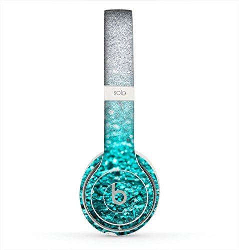 The Aqua Blue & Silver Glimmer Fade SKIN For The Beats Solo 2 Wireless Headphones (BEATS HEADPHONES NOT INCLUDED)