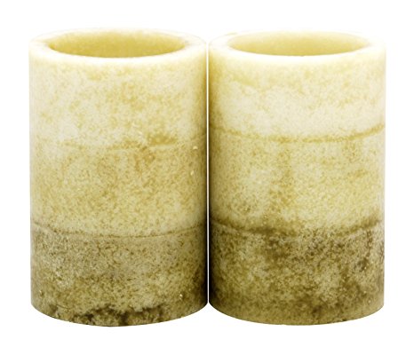 Kiera Grace 2 by 3-Inch Tri-Layer LED Pillar Candles, Mini, Citrus and Sage Fragrance, Set of 2