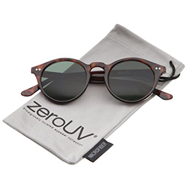 zeroUV - Classic Horn Rimmed Keyhole Nose Bridge P3 Round Sunglasses 46mm