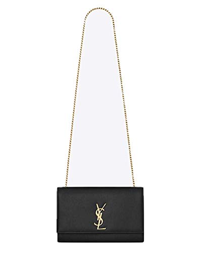 Women's Saint Laurent Classic Medium KATE Black Grained Leather Shoulder Bag (Gold Tone Hardware)
