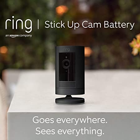 Ring Stick Up Cam Battery | HD security camera with Two-Way Talk, Works with Alexa | With 30-day free trial of Ring Protect Plan | Black