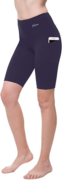 NIRLON Yoga Shorts for Women High Waist Tummy Control Short Leggings Best Workout Cotton Yoga Pants 9" Inseam