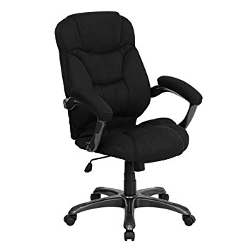 Flash Furniture GO-725-BK-GG High Back Black Microfiber Upholstered Contemporary Office Chair