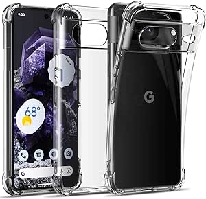 for Google Pixel 8 Case Clear, Ultra [Slim Thin] Flexible Scratch Resistant TPU Gel Rubber Soft Skin Silicone Shockproof Bumper Protective Phone Case Cover for Google Pixel 8 (Clear)