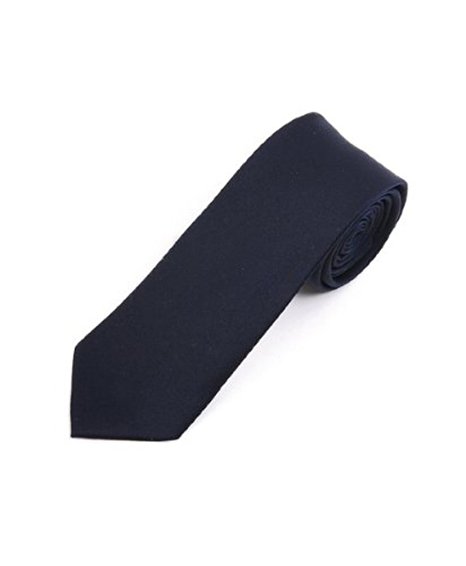 Modern Trendy 2" Skinny Polyester Men's Neckties Solid Neck Tie 22 Colors
