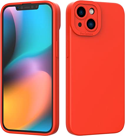 Anccer Compatible with iPhone 14 Plus Case, Designed for iPhone 14 Plus 6.7 inch Slim Silicone Shockproof Full Protective Case, Red