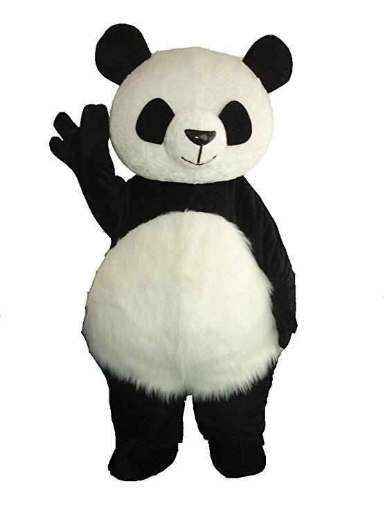 Long Hair Panda Bear Mascot Costume