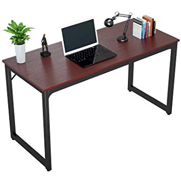 Foxemart Computer Desk 47” Modern Sturdy Office Desk 47 Inch PC Laptop Notebook Study Writing Table for Home Office Workstation, Teak