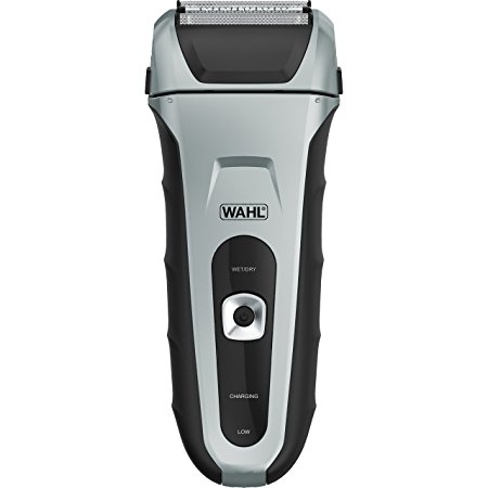 Wahl Speed Shave Rechargeable lithium ion wet / dry water proof foil shaver with Speedflex precision foils for shaving, trimming, and wet or dry shave with precision ground trimmer blade #7061-500