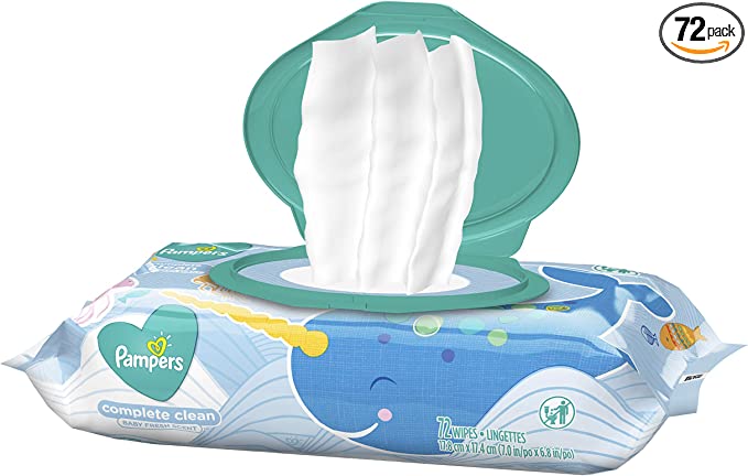 Pampers Baby Wipes Complete Clean Baby Fresh Scent 1X Pop-Top 72 Count