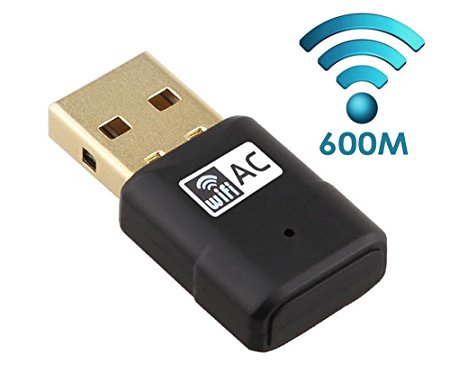 Foktech 600Mbps Mini AC600 Dual Band 2.4G/5G USB WiFi Dongle Wireless Network Adapter Support for Win 7/8/8.1/10/XP/Vista