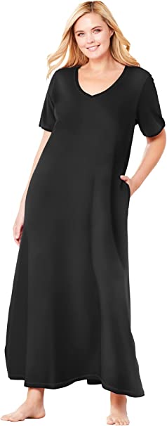 Dreams & Co. Women's Plus Size Petite Long T-Shirt Lounger House Dress or Nightgown