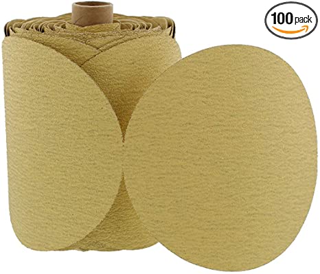 ABN 120 Grit Sandpaper Roll - 6 Inch Round Sanding Discs Aluminum Oxide Sandpaper Discs with Adhesive Back, 100Pc