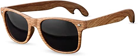 Foster & Rye Faux Wood Sunglasses Novelty Bottle Openers, Natural