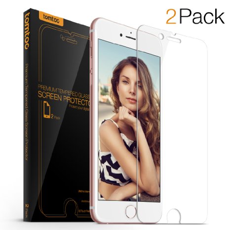 iPhone 6S Screen Protector, Tomtoc Premium Tempered Glass Screen Protector Film for iPhone 6s/ 6, 3D Touch Compatible (2-Pack)