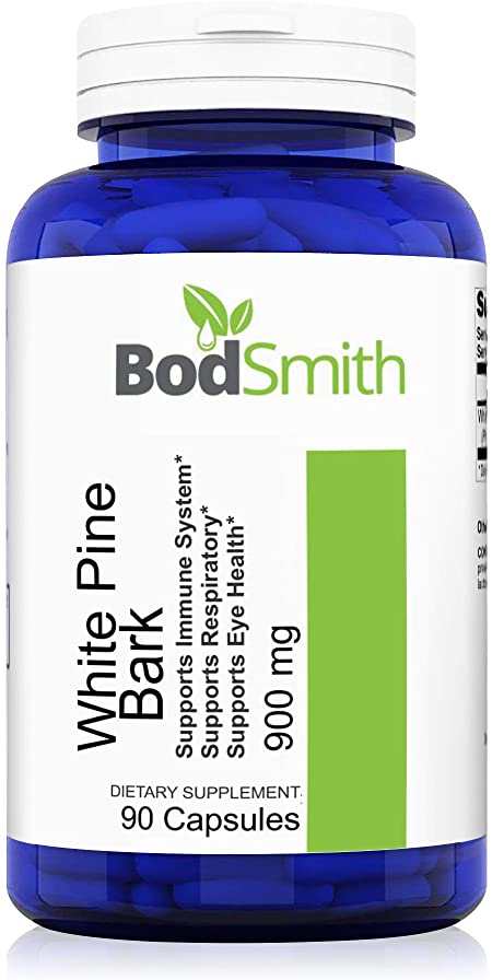 White Pine Bark (Pinus Strobus)(Bark) 900mg 90ct Antioxidant. Supports Immune System, Respiratory Health, Eye Health, Healthy Glucose Levels and Much More!