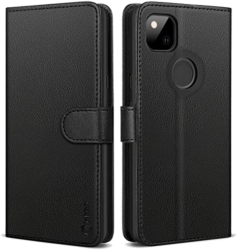 Vakoo for Google Pixel 4A Case, Premium Leather Cover [Card Slots] [Magnetic Closure] with Wallet Flip Phone Case for Google Pixel 4A - Black