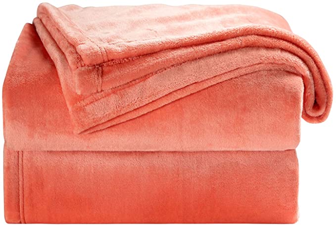 Bedsure Fleece Blanket Twin Size Coral Lightweight Twin Blanket Super Soft Cozy Microfiber Blanket