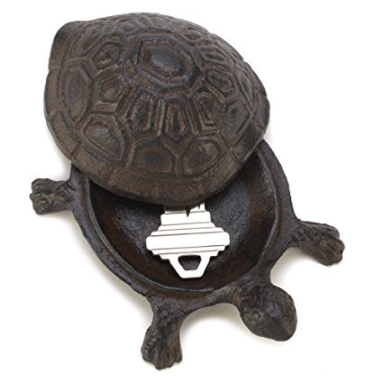 Gifts & Decor Garden Decoration Turtle Cast Iron Key Hider Stone