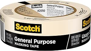 Scotch Painter's Tape 2050-36A-BK Scotch General Purpose Masking Tape, 1.41 inches by 60 Yards, 2050, 1 roll, 1.41" Width