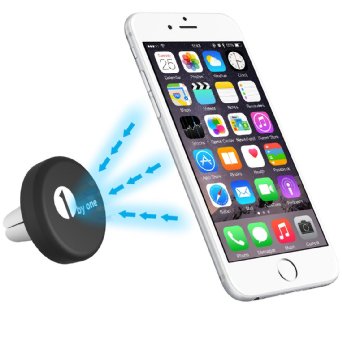 1byone Universal Air Vent Powerful Magnetic Car Mount Holder for iPhone 6s 6s Plus 6 6 Plus 5s 5 4s Samsung Galaxy Mini Tablets MP3 And Other Devices Black