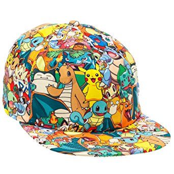 BIOWORLD Pokemon All Over Print Sublimated Snapback Cap Hat