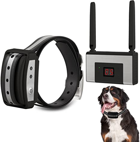 FOCUSER Electric Wireless Dog Fence System, Pet Containment System for Dogs and Pets with Waterproof and Rechargeable Collar Receiver for one Dog Container Boundary System (Black)