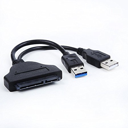 Cable World USB 3.0 to 2.5" SATA III Hard Drive Adapter Cable - SATA to USB 3.0 Converter for SSD/HDD - Hard Drive Adapter Cable suitable for SSD - HDD from Segate - WD - Toshiba - Corsair - intel - Samsung