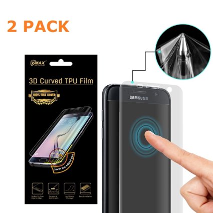 [2 IN 1] Galaxy S6 Edge Plus Soft Screen Protector, Vmax 3D Full Coverage TPU Film Guard Ultra Slim HD Clear [2-pack]