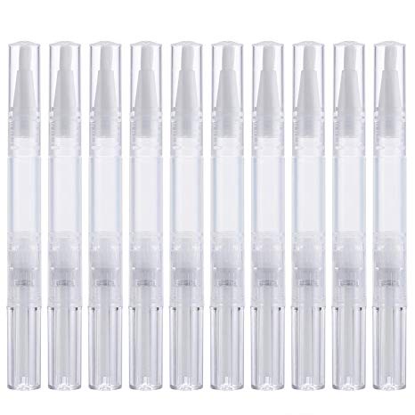 20 Pack 3ml Transparent Empty Twist Nail Oil Pen Tube for Lip Gloss Nail Polish Eyelash Growth Cosmetic Liquid Container