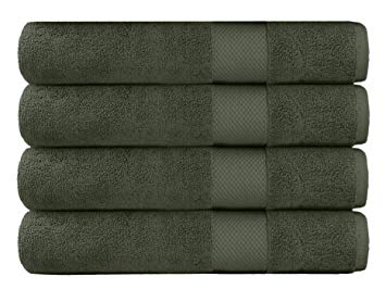 Cotton Craft - 4 Pack Luxuriously Oversized Hotel Bath Towel - Grey - 100% Ringspun Cotton - 30x58 - Heavy Weight 700 Grams - 2 Ply Construction - Highly Absorbent - Easy Care Machine Wash