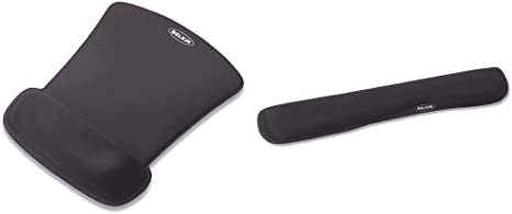 Belkin WaveRest Gel Mouse Pad, Black (F8E262-BLK) & F8E263-BLK WaveRest Gel Wrist Pad for Keyboards, Black