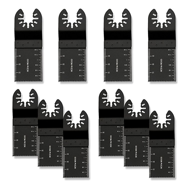Wrightus 10PCS Wood Universal Quick Release Oscillating Tool Blades Multitool Saw Blade For Fein Multimaster Porter Rockwell Cable Black Decker Bosch Craftsman (10 PACK)