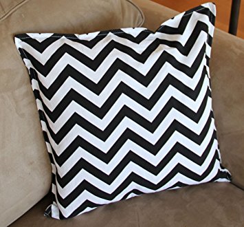 100% Cotton Chevron Pattern Decorative Throw Pillow Case Cushion Cover 20 X 20 Inch , Machine Washable