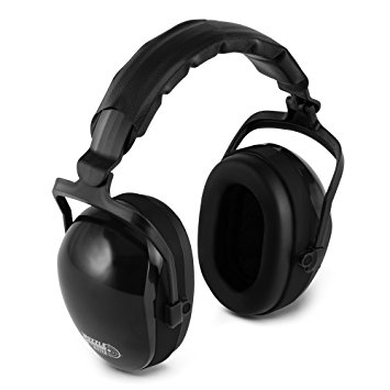 Heavy Duty 32DB Noise Cancelling Ear Muffs- Sweat Proof Padded Headband- Fully Adjustable Cups- Ultimate Hearing Protection for Gun Range Shooting/ Hunting/ Construction Work & More (Black)