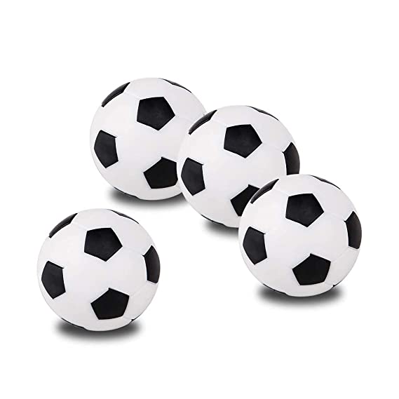 SHAFIRE Foose Ball, 4Pcs Foosball Table Replacement Foosballs, 36mm Foosball Balls, Football Replacement Balls (White and Black)