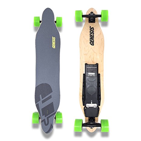 Genesis Tomahawk Electric Skateboard - Green Wheels