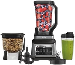 Ninja - BN800 Professional Plus Kitchen System, 1400 WP, 5 Functions for Smoothies, Chopping, Dough & More with Auto IQ, 72-oz.* Blender Pitcher, 64-oz. Processor Bowl