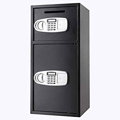 VEVOR Security Safe Box Double Door Digital Safe Depository for Money Gun Jewelry