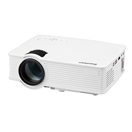 Excelvan EHD09 Mini LED Projector with 1200 Lumens Video Projector for Home Cinema Theater Entertainment Games and Parties,White