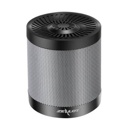 ZEALOT ShockWave S5 Bluetooth 4.0 Portable Wireless Speaker, Powerful Output with Enhanced Bass, Build in Microphone for Handfree Phone Call（Black Grey）