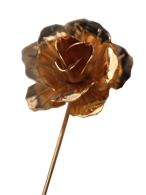 S& E Men's Floral Golden Flower Lapel Stick Brooch Pin for Suit Tuxedo Corsage
