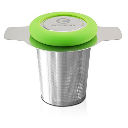 ECOSENS Stainless Steel Mesh Loose Leaf Tea Infuser with Lid and Hot Resistant Silicone Liner - Perfect Strainer for Cup Mug and Teapot